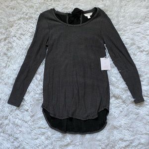 black striped long sleeve blouse